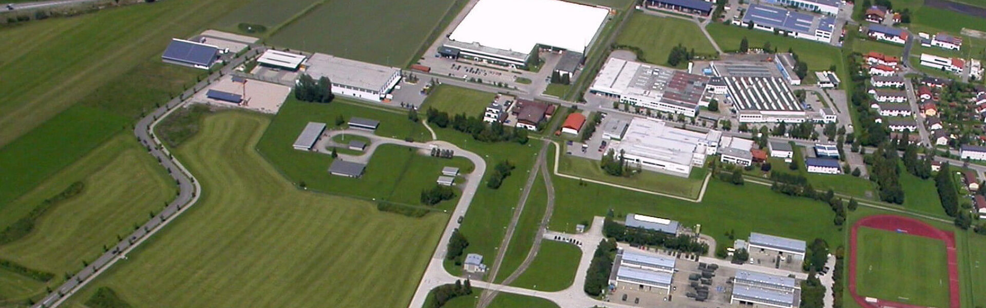 Luftaufnahme des Gewerbeparks in Füssen